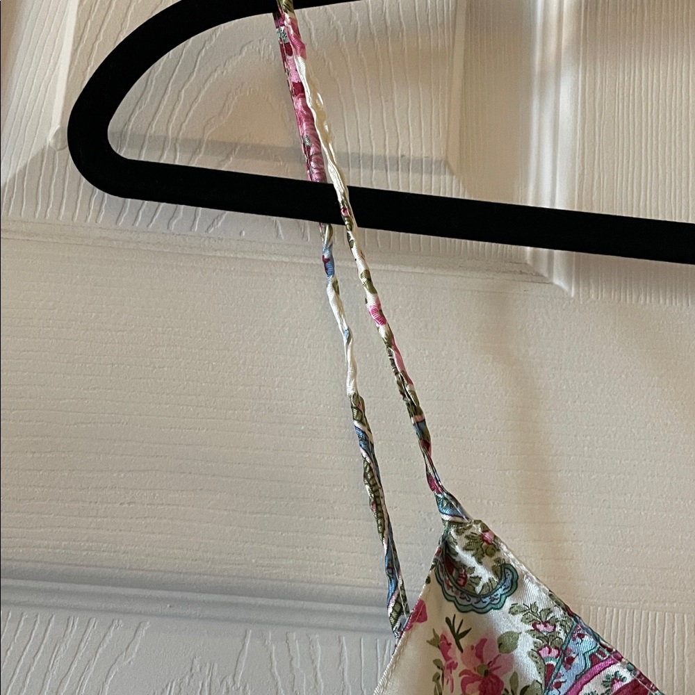 Vintage 1980s 1990s satin cami camisole floral paisley lingerie - Picture 2 of 5